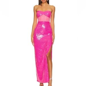 BCBGMAXAZRIA Long Evening Dress in Fuchsia